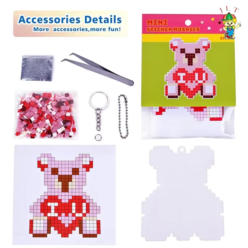 Mini Sticker Mosaic Keychain Kit For Kids high quality