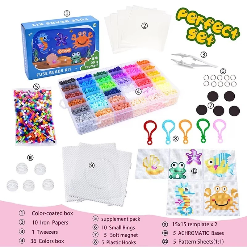 Kawaii Sea‑Animal Perler Beads Set factory